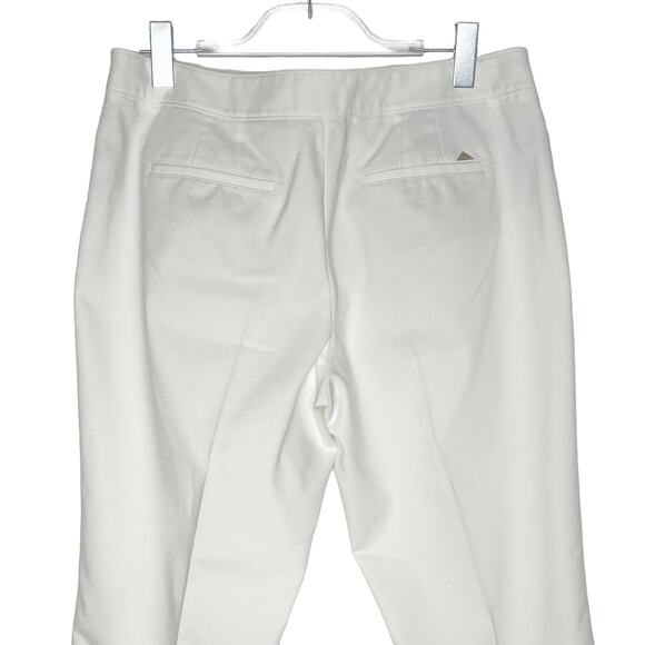 WHITE HOUSE BLACK MARKET Straight Leg Pant Mid Rise Flat Front White Size 12R - Picture 5 of 10